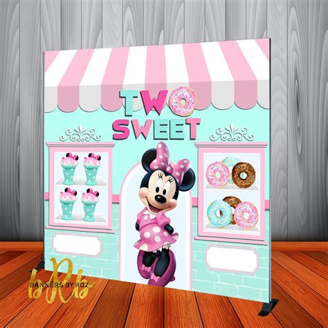 Minnie Mouse Two Sweet Birthday Backdrop Personalized Step And Repeat