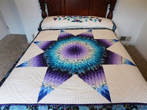 Purple And Teal Lone Star Quilt Hannahs Quilts Lone Star Quilt