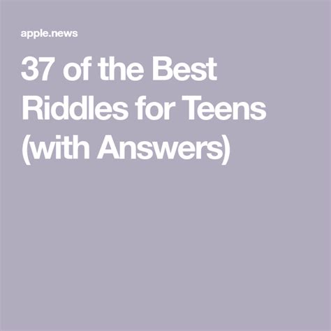 37 Of The Best Riddles For Teens With Answers — Readers Digest