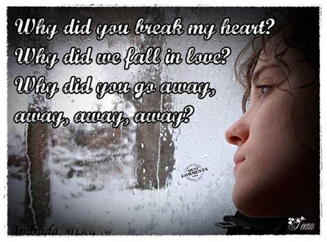 Why Did You Break My Heart