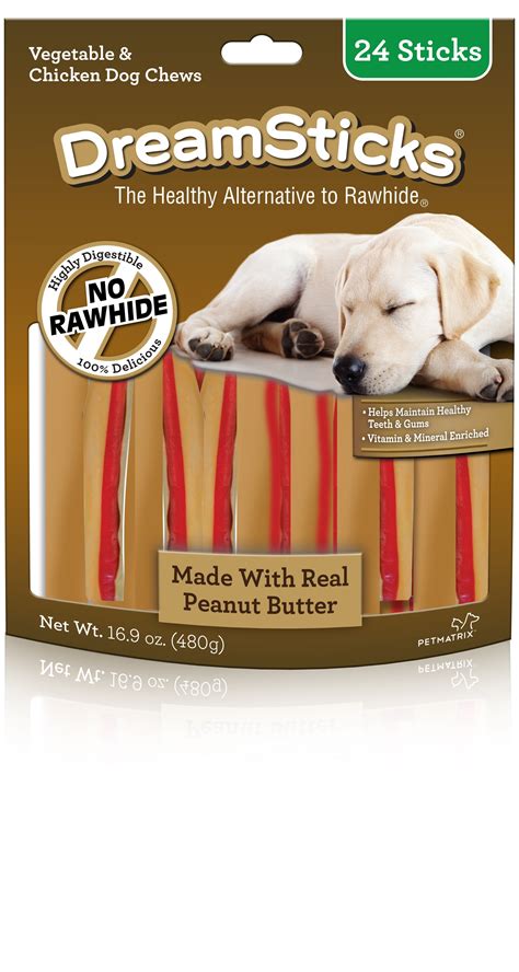 Dreambone Dreamsticks With Real Peanut Butter Rawhide Free Dog Chews