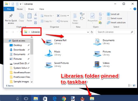 How To Pin Libraries Folder To Taskbar In Windows 10