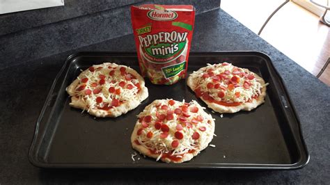 Homemade Pizza With Hormel Foods Turkey Pepperoni Minis Recipe Momma