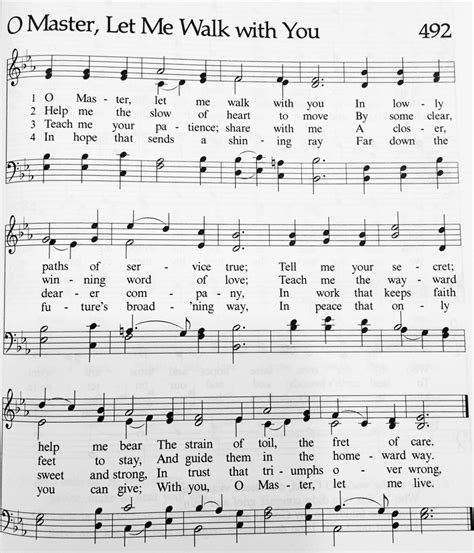 Hymn 492 O Master Let Me Walk With You St Pauls Evangelical