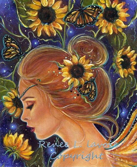 Sunflower Fairy Time To Be Free Monarch Butterflies Autumn Art Fantasy