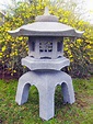 Lanterna giapponese in pietra scolpita a mano, ROKKAKU YUKIMI, alta 65 cm