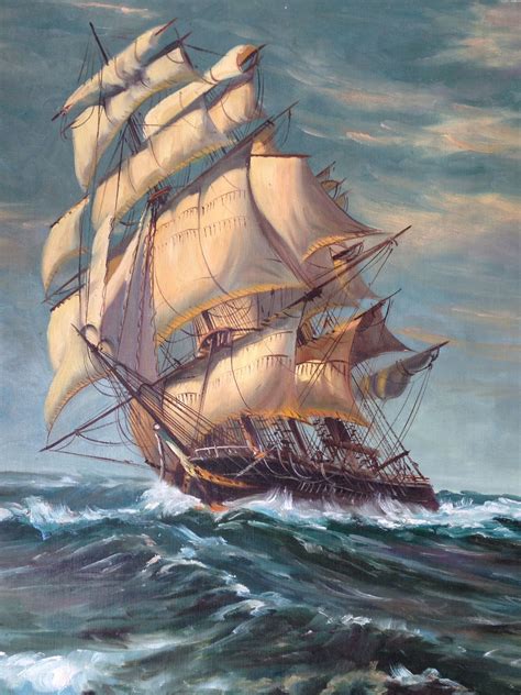 Nice Art Work Of A Ship Ship Paintings Sailing Ships Ship Canvas