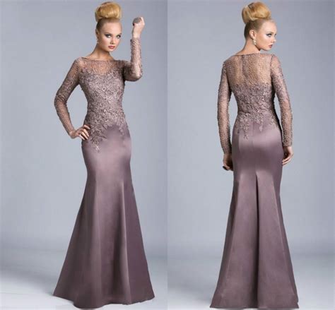 Sexy Long Sleeve Mermaid Mother Of The Bride Dresses New Arrivals Applique Evening Party Gowns