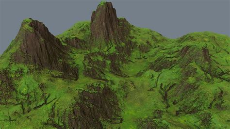 3d Model Tileable Green Lands With Rocky Mountains Environment Asset Vr