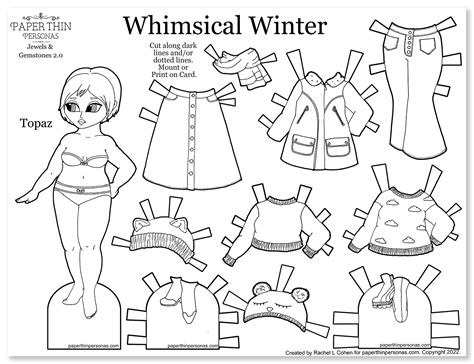 A Whimsical Winter Paper Doll To Print Laptrinhx News