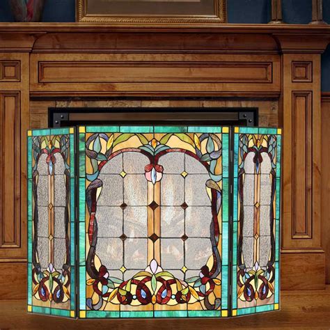 Artzone Fireplace Screen Stained Glass Screens Gas And Wood