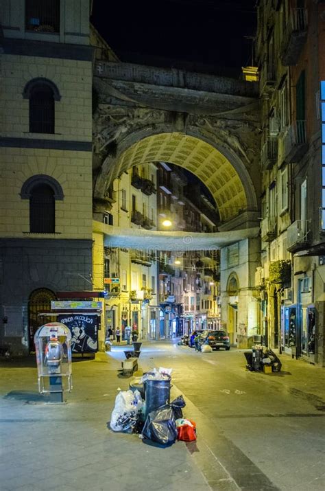 Night View Of Illuminated Street Leading Through The Historical Center