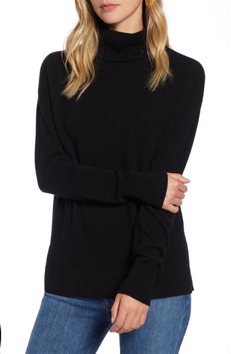 Halogen Cashmere Turtleneck Sweater Available At Nordstrom Cashmere Turtleneck Black