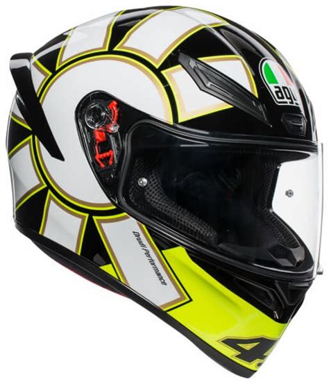 Agv K1 Top Gothic 46 Gloss Black White Yellow Full Face Helmet Custom