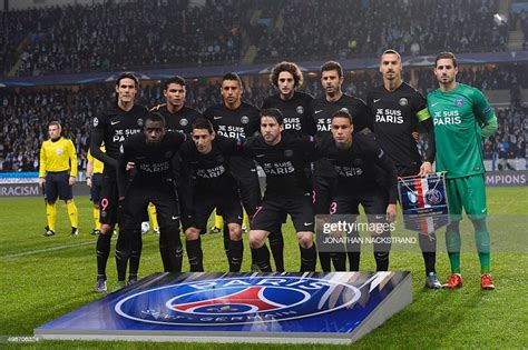 Paris Saint-Germain's players pose for the team photo prior to the ...