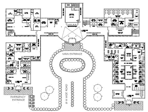 Hospital Architecture Floor Plan Autocad Drawing Dwg File Cadbull 3d