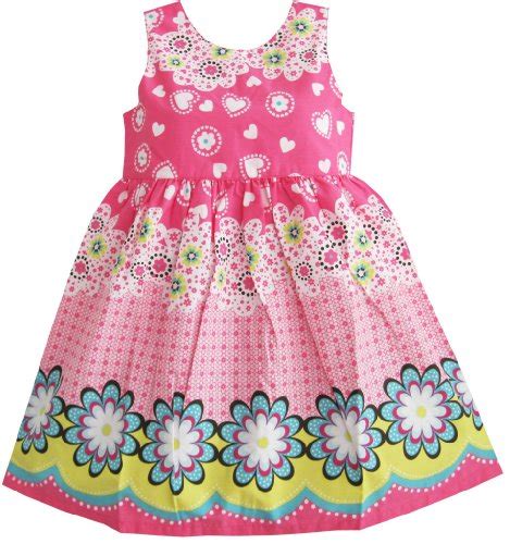 Revews Girls Dress Pink Floral Print Sundress Children Clothing Size 7