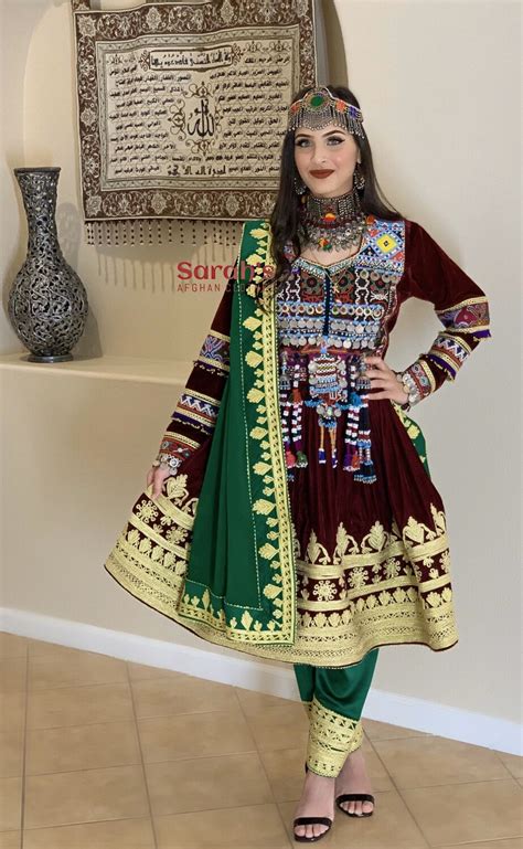 Afghan Velvet Kuchi Dress With Charma Dozi In 2020 Afghan Clothes