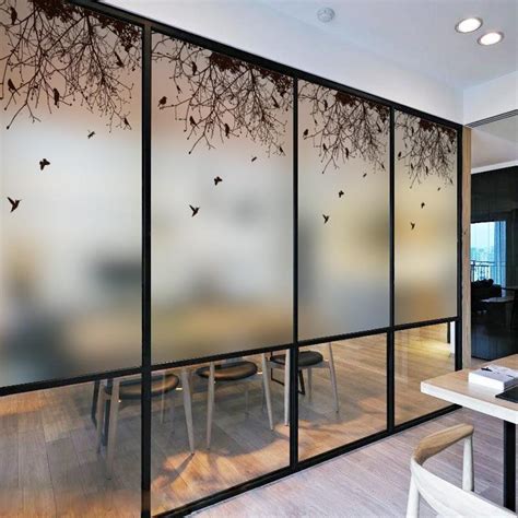tulip frosted window film stain glass 3d static cling paper privacy for bathroom home door