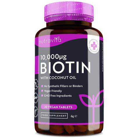 Buy Biotin Hair Growth Supplement 10000mcg Vegan High Strength