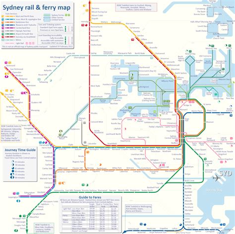 Sydney Suburban Rail Network Map