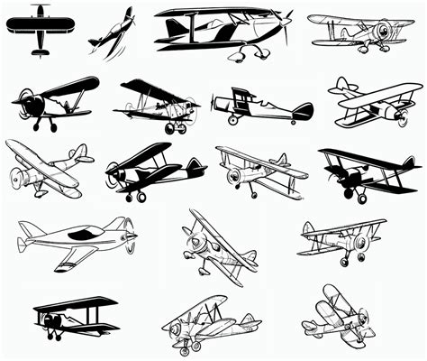 Airplane Svg Cut Files Silhouette Clipart Vinyl Files