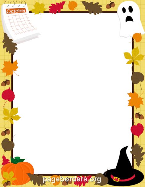 Printable October Border Use The Border In Microsoft Word Or Other