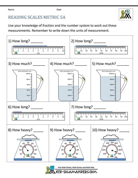 5th Grade Math Measurement Worksheet