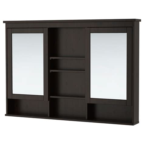 Hemnes Mirror Cabinet With 2 Doors Black Brown Stain 55 18x38 58
