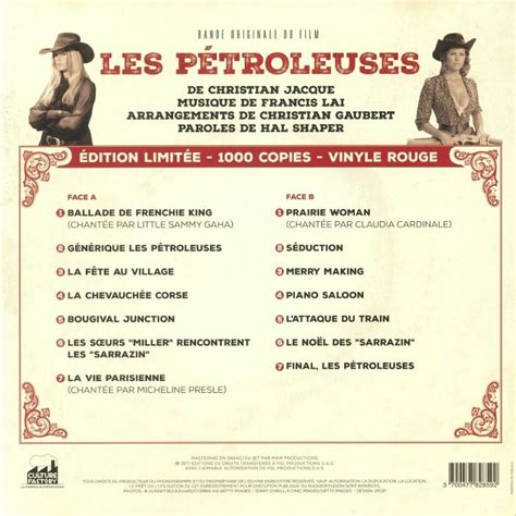 Film Music Site Les Pétroleuses Soundtrack Francis Lai Culture