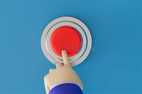 The Process Of Pressing The Red Button The Finger Presses The Red