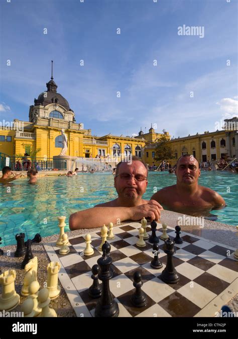 people playing chess in the water at szechenyi thermal baths budapest hungary eastern europe