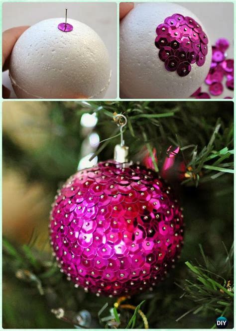 Diy Styrofoam Sequin Ball Ornament Instruction Diy Christmas Ornament