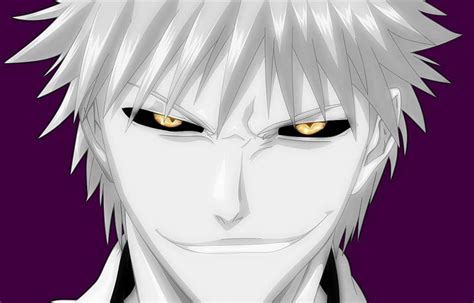 Hollow Ichigo Bleach Anime Hollow Silver Hair Yellow Eyes Hd
