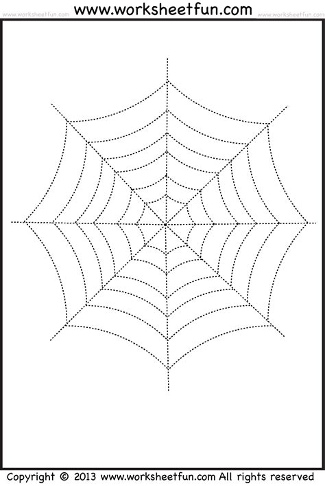 Spider Web Tracing and Coloring – 2 Halloween Worksheets / FREE