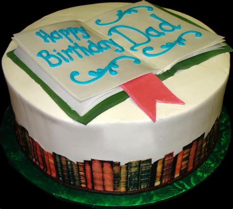 Book Lovers Birthday Cake White Buttercream Iced Round Decorated With