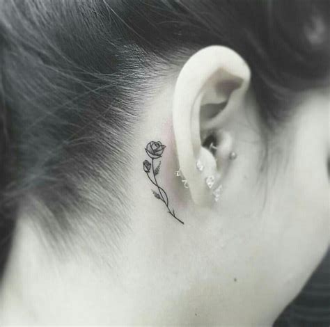 Rose Tattoo On Back Of Ear Viraltattoo
