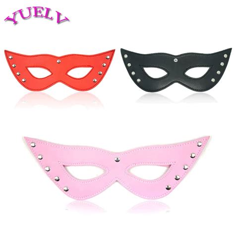 Yuelv 3 Colors Leather Sex Blindfold Adult Game Sex Mask Fetish Bondage Roleplay Erotics Toys