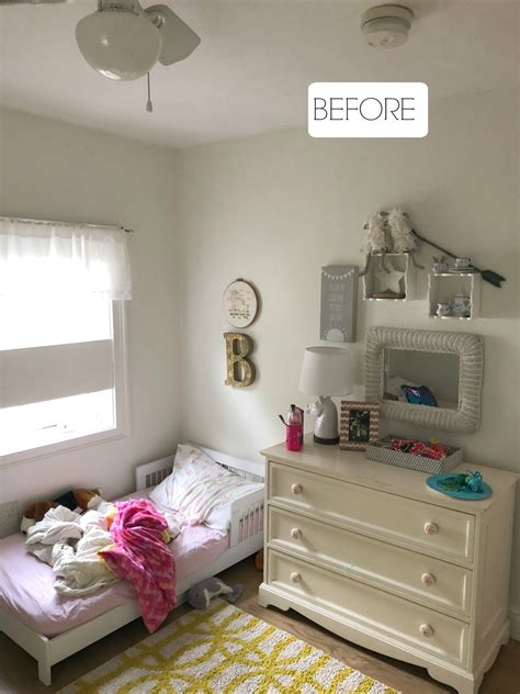 Small Girls Bedroom Makeover With Wallpaper Accent Wall Nesting With