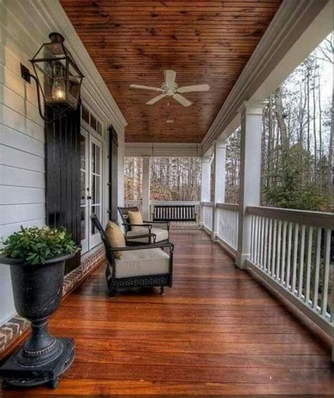 Beautiful Front Porch Love The Stain Color On The Wood On The Floor