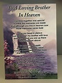 To A Loving Brother In Heaven 7 x 5 Grave Card | Etsy