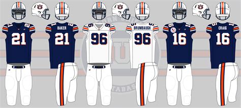 Auburn Tigers Football Uniform History Auburn Uniform Database