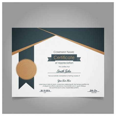 Modern Certificate Of Appreciation Vector Free Download