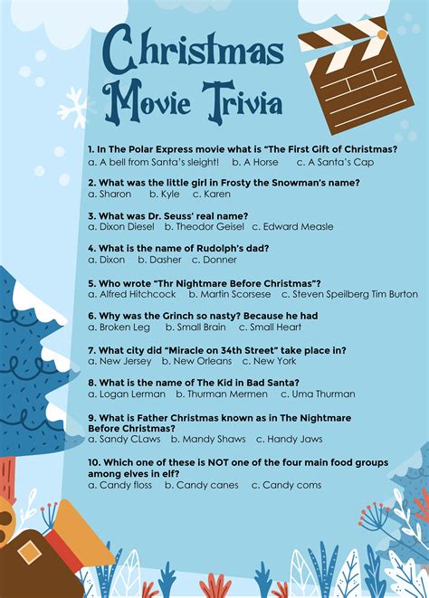 Christmas Movie Trivia Game Printable
