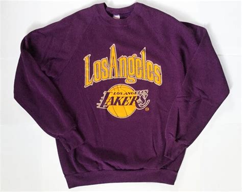 80s La Lakers Sweatshirt Los Angeles Lakers Purple Crewneck