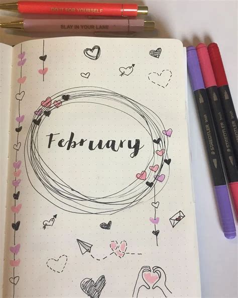 Creative And Lovely February Bullet Journal Cover Ideas