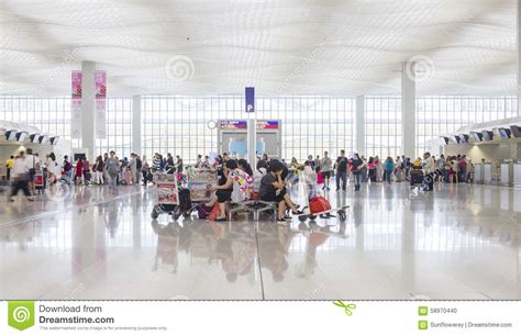 Passengers In The Hong Kong International Airport Editorial Image