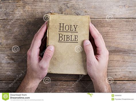 Bible And Praying Hands Stock Image Image Of Floor