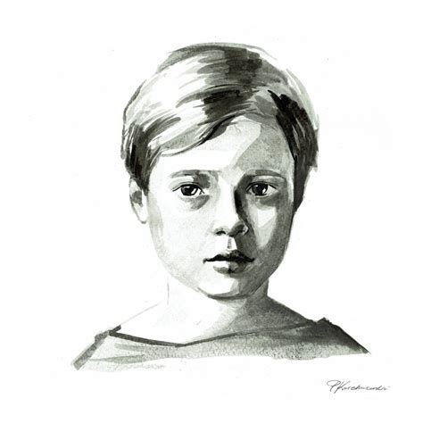 Bekijk meer ideeën over portret, kind schilderij, schilderij. Zwart-wit inkt kind portret, kinderen portretten, Baby ...