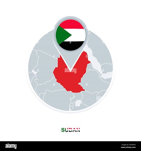 mapa y bandera de sudán icono de mapa vectorial con sudán resaltado imagen vector de stock alamy